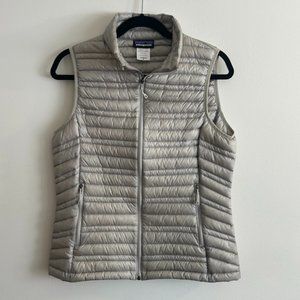 Patagonia Womens Zip Up Ultralight Down Vest Feather Grey Size US Medium